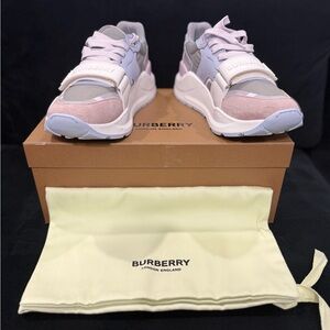 Burberry Pastel Pink and Gray Sneakers
